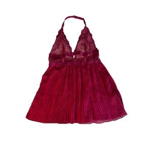 Just Sexy Lingerie Pink Lace Pleated Halter Babydoll Chemise COS029X 1X